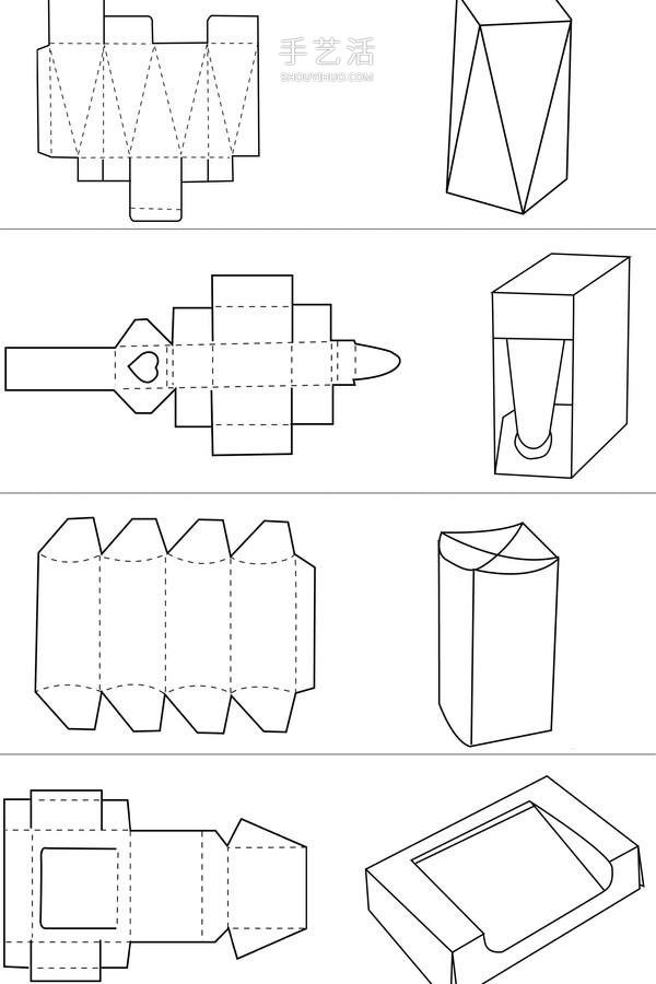 An expanded view of a storage box made from cardboard using a complete illustration of how to fold a storage box