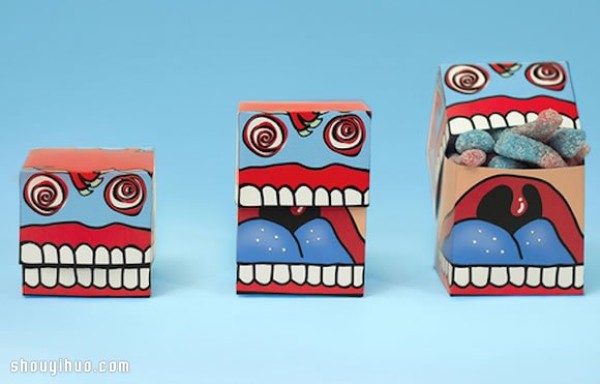 Cute monster candy packaging box design that makes people scream