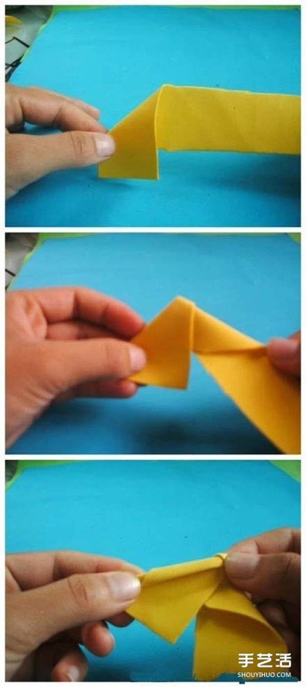 How to fold a rose with sponge paper, illustration of folding a rose with sponge paper