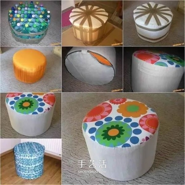 Small stools, sofas and trash cans made of plastic bottles, you can choose