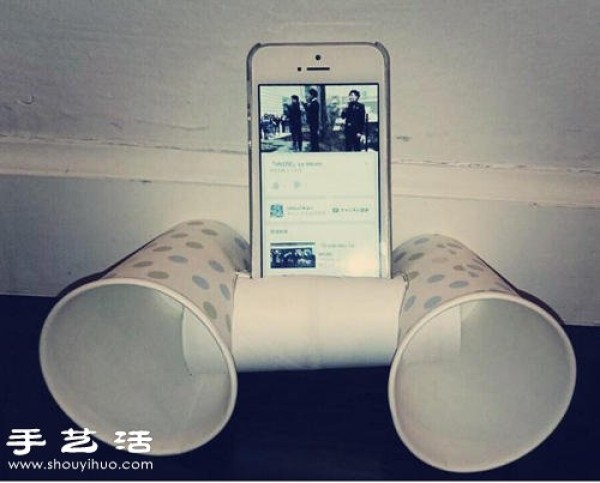 Disposable paper cup + toilet paper roll DIY to make mobile phone audio