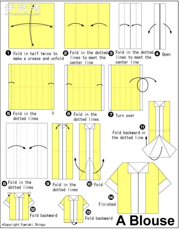 Beautiful Origami Clothes Illustrated Tutorials