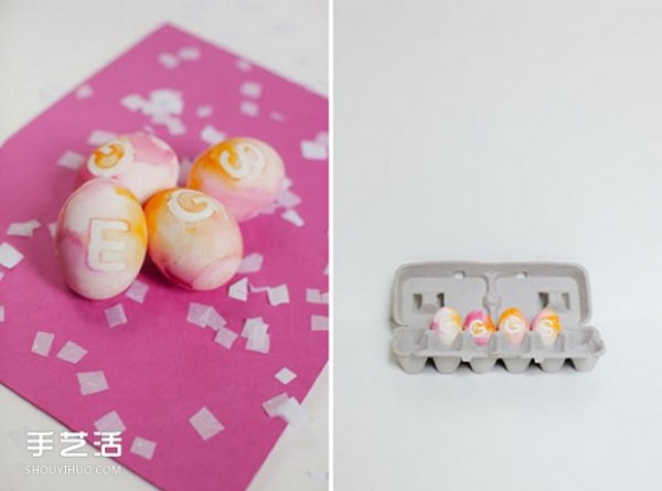 Use watercolor painting and tattoo stickers to DIY beautiful egg decorations