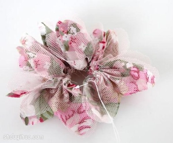 Illustrated tutorial on hand-making method of aesthetic style cloth flower headband