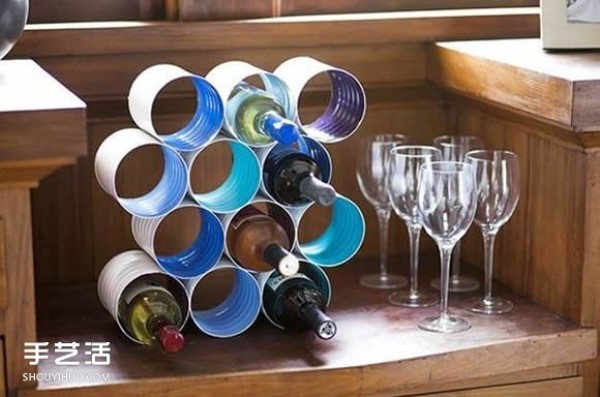 How to make a wine rack in an iron can and illustrate how to make a wine rack by hand using an iron can