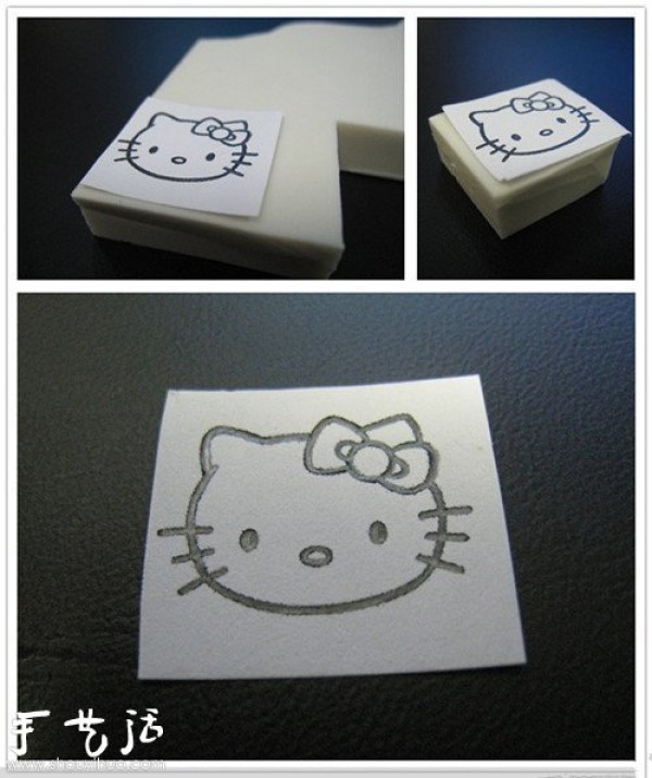 Hello Kitty Rubber Stamp Handmade Tutorial