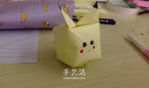 How to make origami Pikachu, instructions for folding Pikachu for children