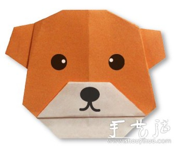 Handmade origami tutorial for a cute little yellow dog