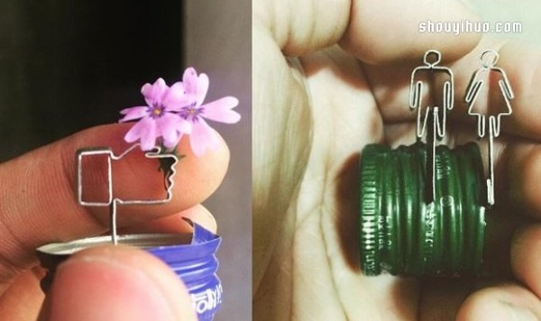 Use waste iron and aluminum bottle caps to make small advertising handicrafts