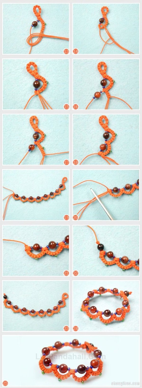 DIY Illustrated Tutorial on Weaving Special Hand-knitted Beaded Bracelet