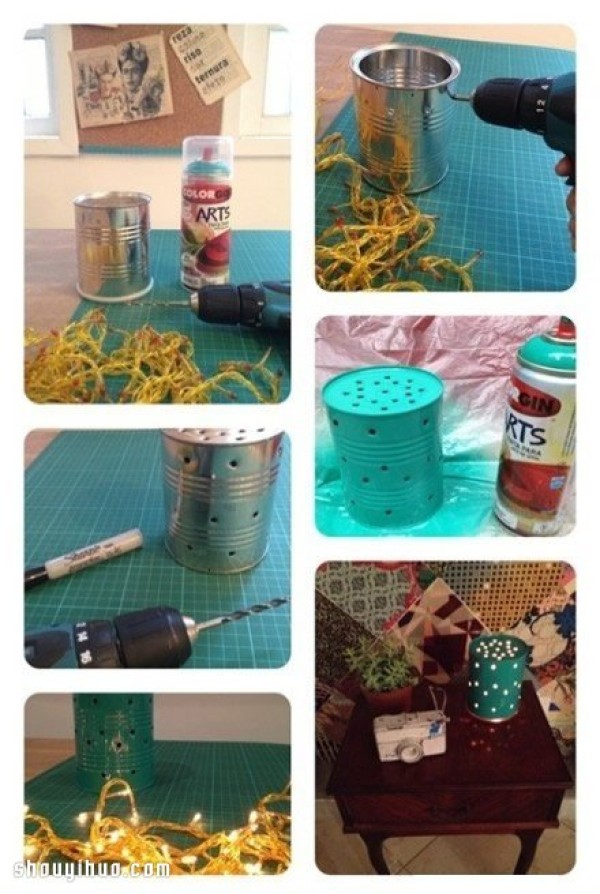 Use waste milk powder cans and iron cans to make a beautiful DIY night light by hand