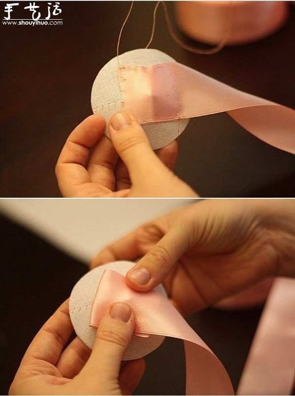 How to weave pink roses by hand with ribbons