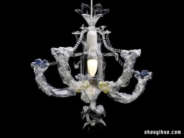 Waste plastic bottles replace glass, recycle and reuse DIY crystal chandelier