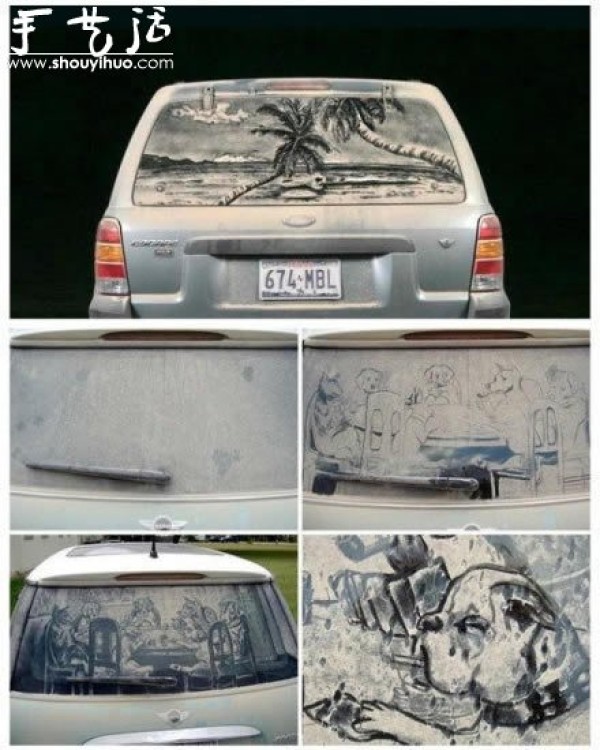 Creative graffiti on car windows