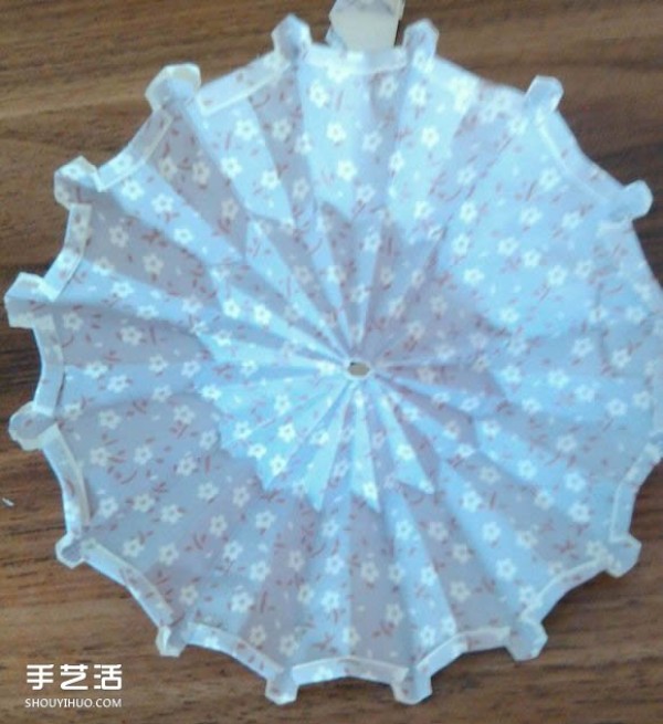 DIY oil-paper umbrella making tutorial, folding illustration of mini oil-paper umbrella