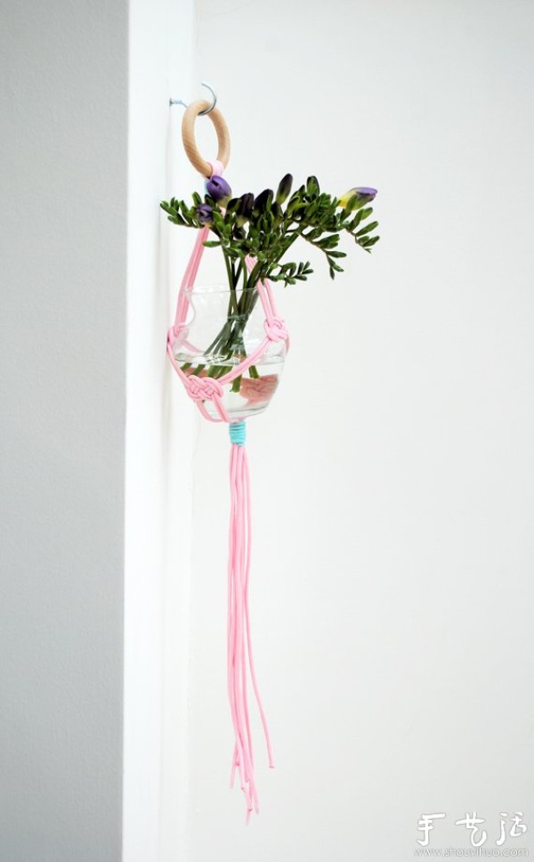 Rope Knot Creative DIY Hanging Vase Rack