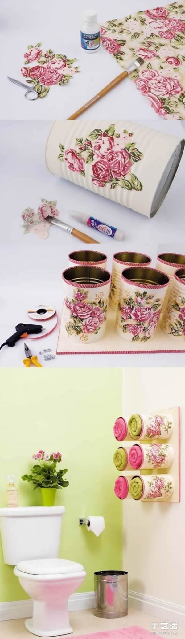 Creative small production of DIY iron cans using pictures of waste iron cans