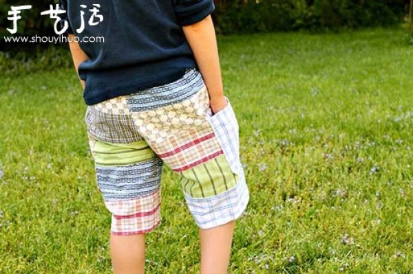 Renovation of old things: handmade mens casual shorts