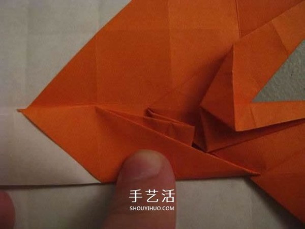 Origami illustration of three-dimensional jack-o