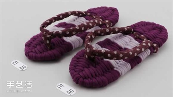 How to knit flip-flops with illustrations and steps of knitting flip-flops from strips of fabric