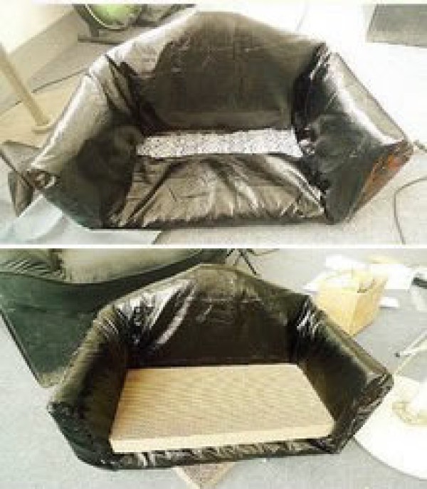 Tutorial on handmade DIY pet sofa from waste cartons