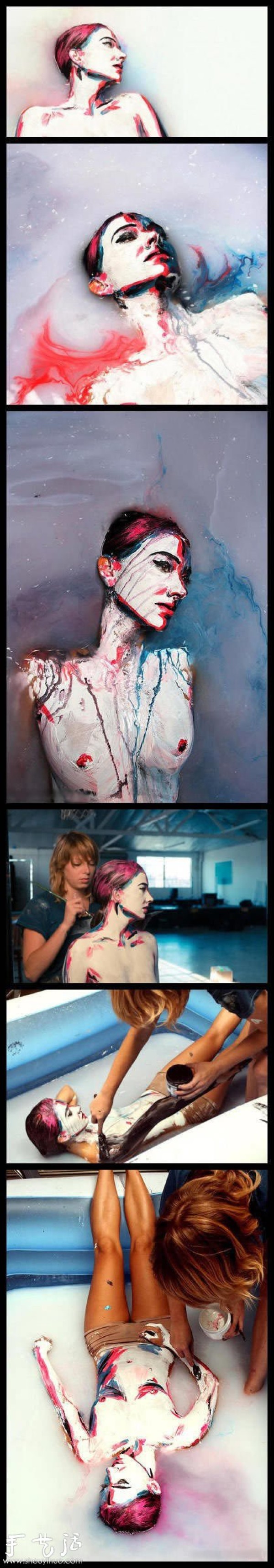 Creative body painting, create a visual expression like an oil painting! 