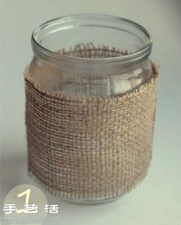 Use glass bottle waste to DIY forest style candle holder