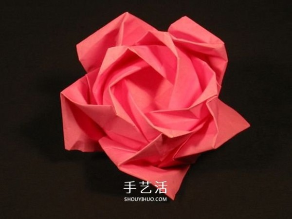 Detailed rose origami tutorial, simple folding method of five-petal rose