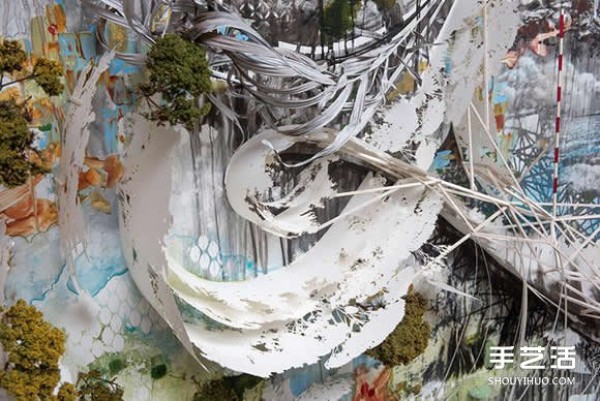 Resembling a painting but not a painting: DIY fantasy and gorgeous three-dimensional landscape painting with mixed materials