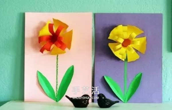 New Years daffodil greeting card to make a three-dimensional greeting card that symbolizes longing and reunion