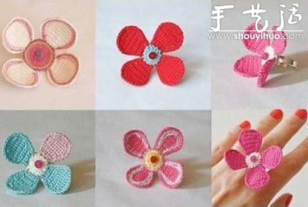 Crochet small fresh crochet flowers