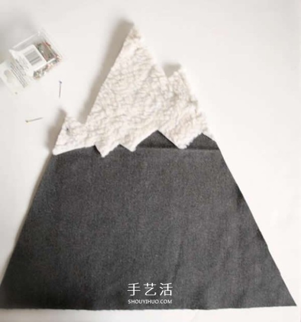 DIY non-woven snow mountain pillow, handmade fabric snow mountain pillow