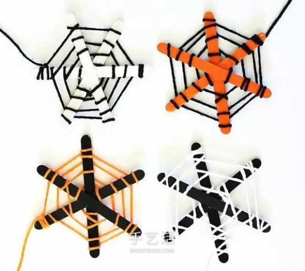 How to make a spider web and how to make a spider web with ice cream sticks for Halloween