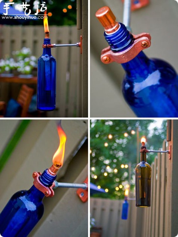 Foreign wine glass bottle handmade DIY beautiful torch