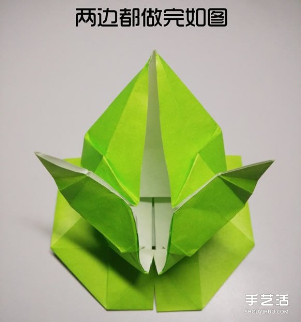 Three-dimensional duck origami step-by-step drawing and duck folding tutorial illustration