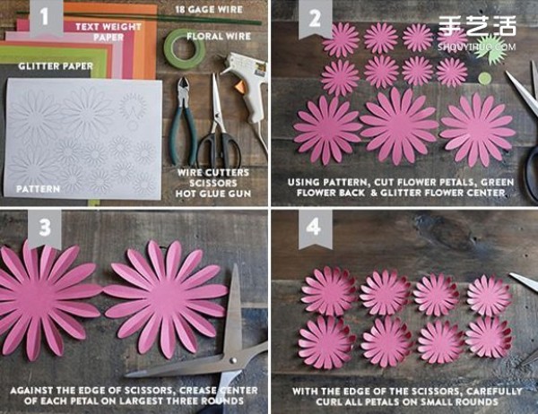 How to make chrysanthemums by hand, paper-cut chrysanthemums with detailed steps