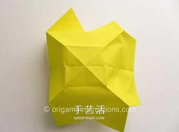 New method of folding a rotating rose, step-by-step diagram of origami rotating rose