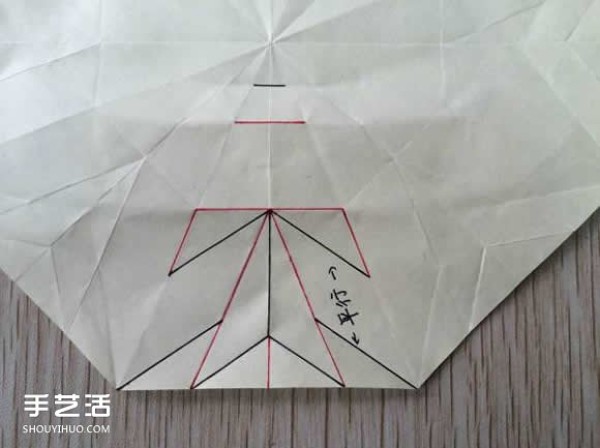 Illustrated tutorial on how to fold an eight-petal flower, steps in the process of origami an eight-petal flower