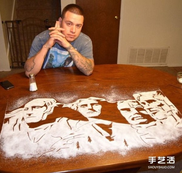 Salt is not only used for cooking. Artists use salt to create lifelike portraits