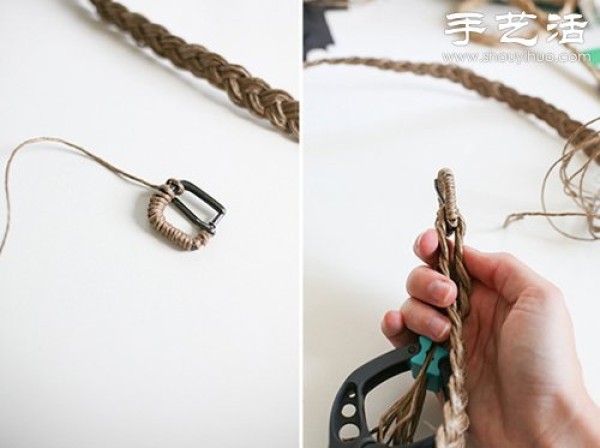 Forest style hemp rope belt handmade tutorial