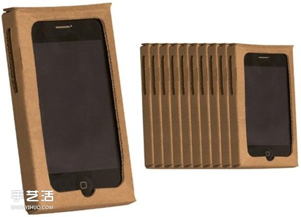 Expanded drawings of homemade personalized mobile phone cases made of cardboard