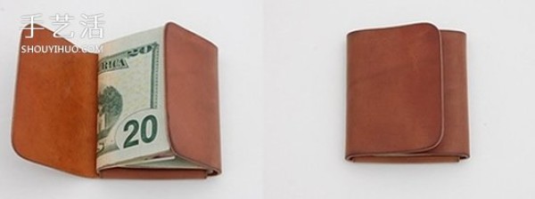 The simplest method of making a homemade folding wallet from a leather wallet