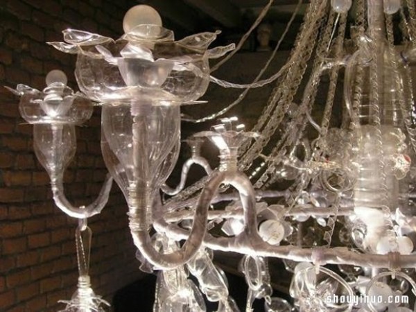 Waste plastic bottles replace glass, recycle and reuse DIY crystal chandelier