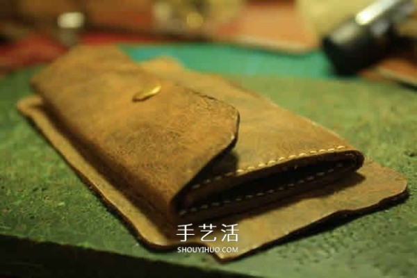 Simple long wallet making tutorial and detailed illustrations of homemade long wallet