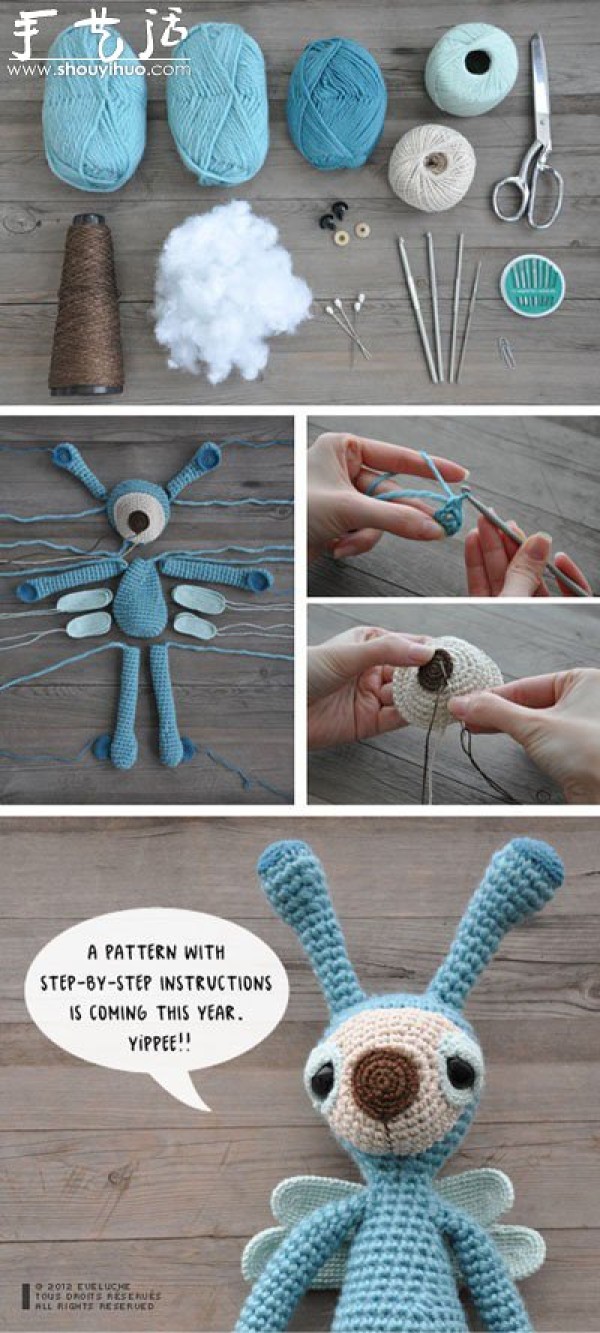 Tutorial on making cute cartoon characters with crochet