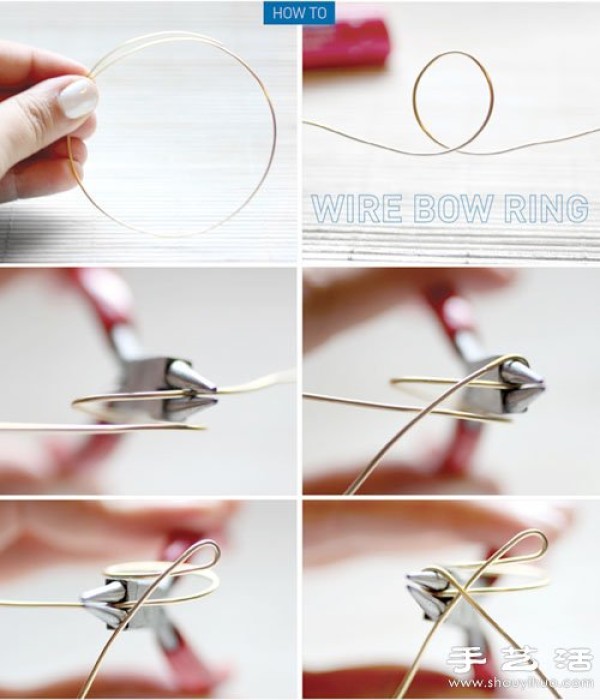 Illustrated Tutorial on Handmade Bow Rings with Jewelry Copper Wire