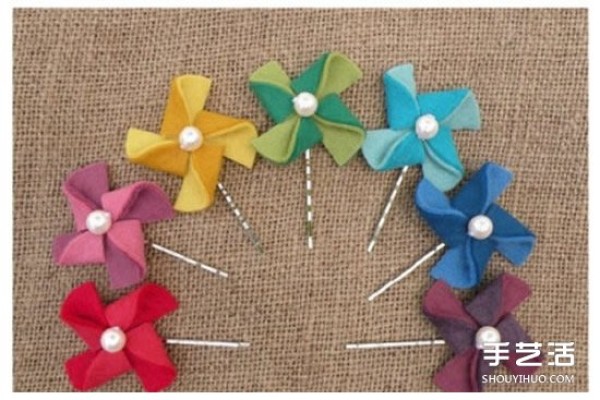 Fabric Windmill Hairpin Making Tutorial, Windmill Hairpin and Hair Accessory DIY Illustration