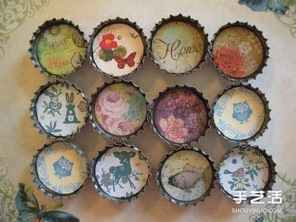 Cute and beautiful bottle cap painting pictures of metal bottle caps turning waste into treasures painting