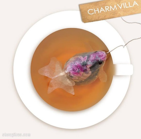 Charm Villa little goldfish tea bag shows the visual beauty of tea art