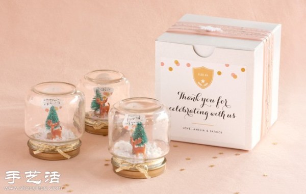 Glass jar + creativity + DIY to make beautiful snow scene trinkets